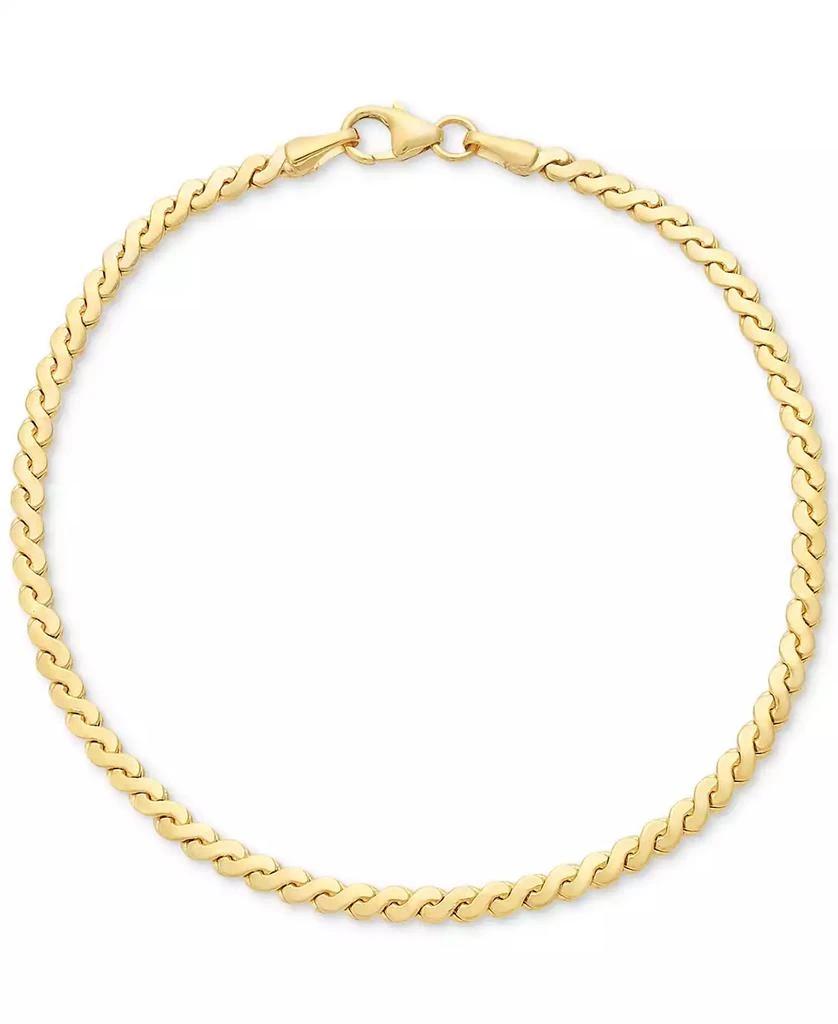 Macy
s Polished Serpentine Link Chain Bracelet in 14k Gold 3
