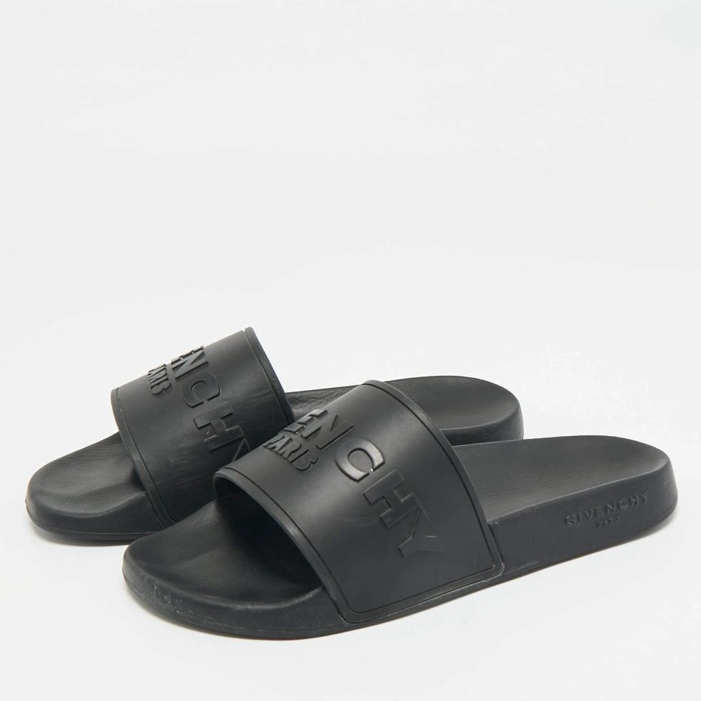 Givenchy Black Rubber Logo Flat Slide Sandals Size 39 – On  display picture 3