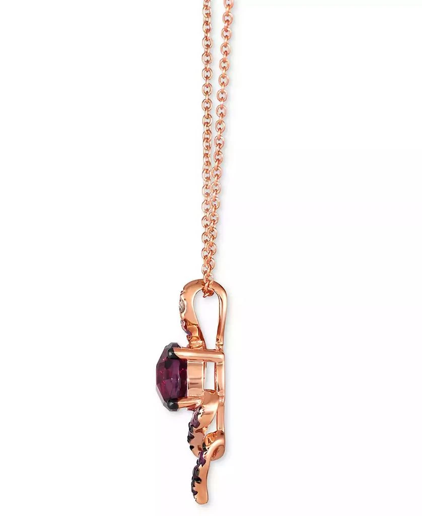Le Vian Ombré® Raspberry Rhodolite (1-1/10 ct. t.w.) Pink Sapphire Ombré (1/4 ct. t.w.) & White Sapphire (1/20 ct. t.w.) Spiral Adjustable 20" Pendant Necklace in 14k Rose Gold 2