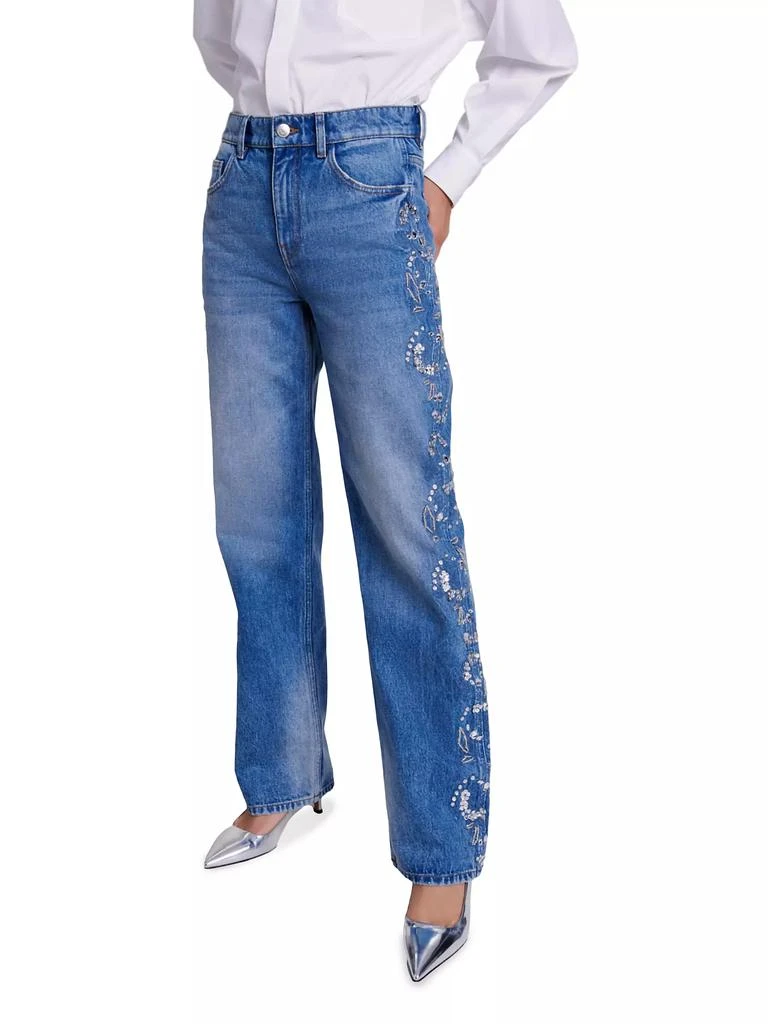 Maje Embroidered Jeans 7