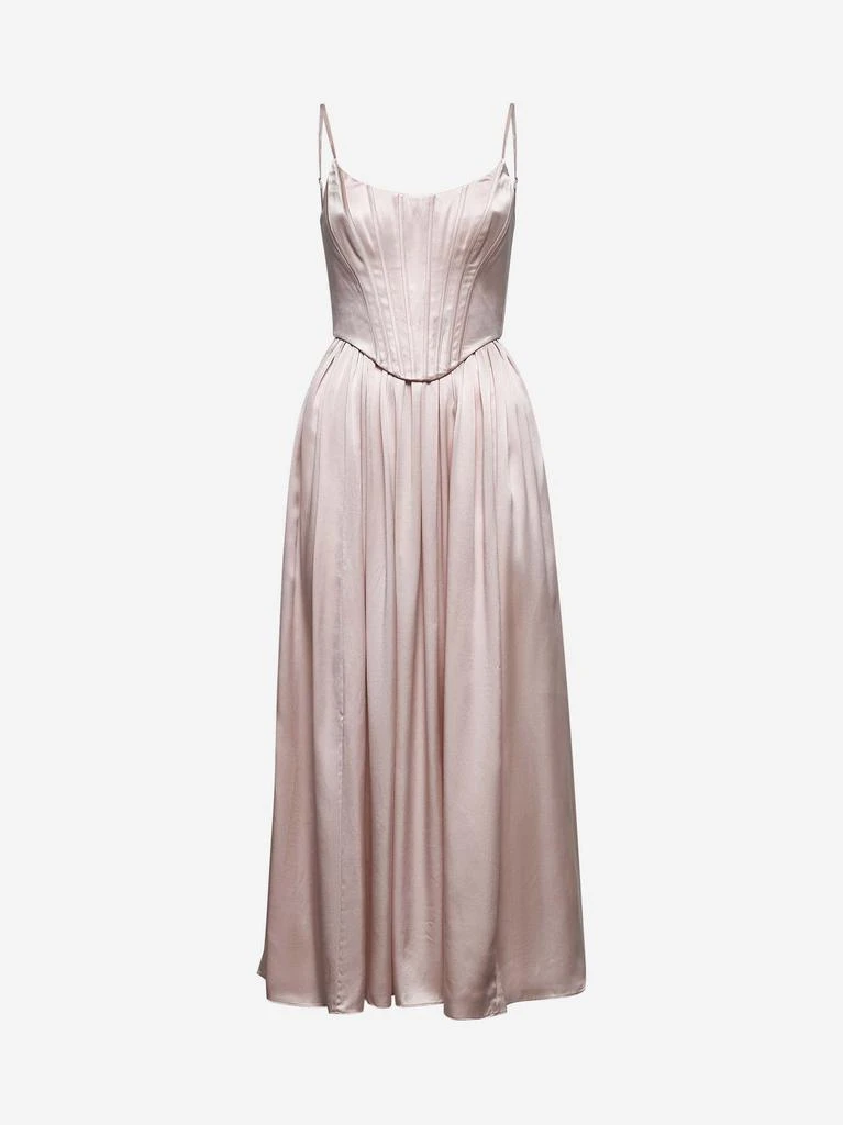Zimmermann Pink silk corset midi dress 1