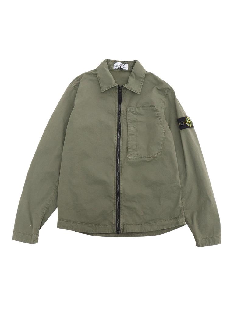 Shop Stone Island Junior Long Sleeved Compass Patch Jacket on Sale Shop Stone Island Junior Long Sleeved Compass Patch Jacket on Sale