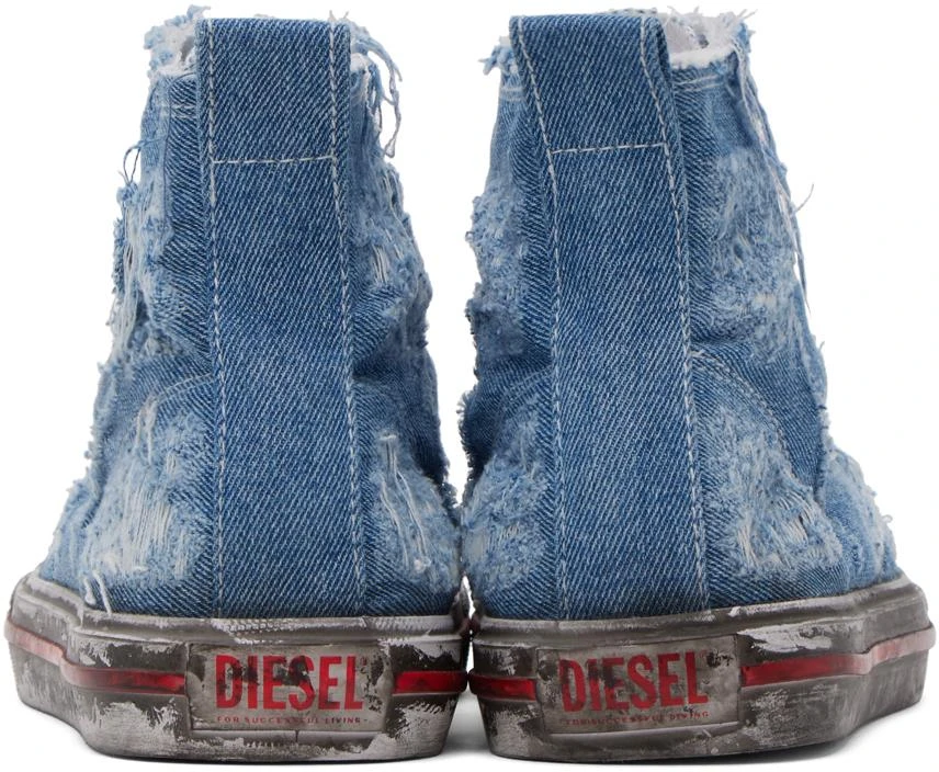 Diesel Blue & White S-Athos Mid Sneakers 2