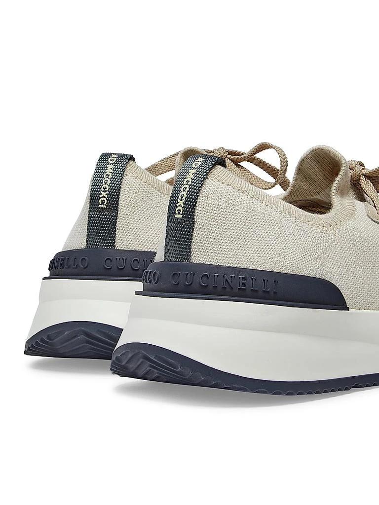 Brunello Cucinelli Stretch-Knit Low-Top Sneakers 3