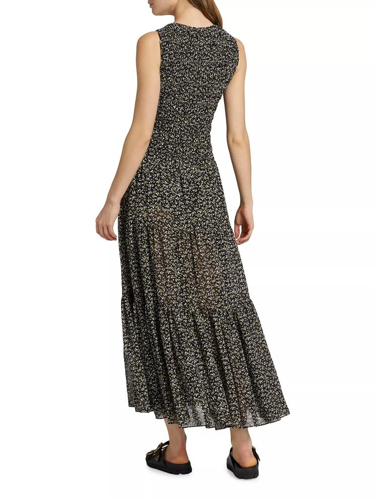 Michael Kors Smocked Floral Fit & Flare Maxi Dress 5