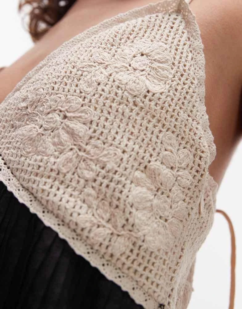 Topshop Topshop pintucked waist crochet bust mini dress in black - Dresses  & Skirts - Free Shipping - BeyondStyle