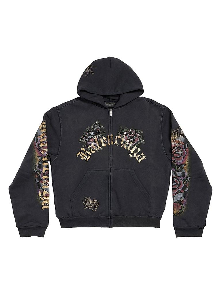 Shop Tacky Tattoo Zip-Up Small Fit Hoodie on Sale at BeyondStyle