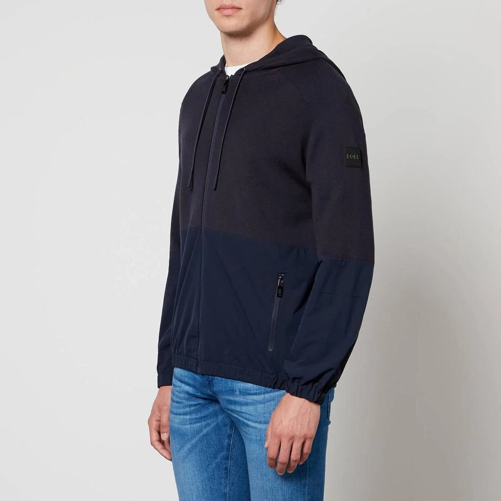 Hugo Boss BOSS Green Marbak Colour-Block Cotton-Blend Zip-Up Hoodie 1