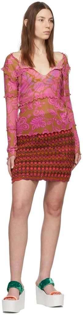 Anna Sui Pink Paradisiac Combo Mesh T-Shirt 4