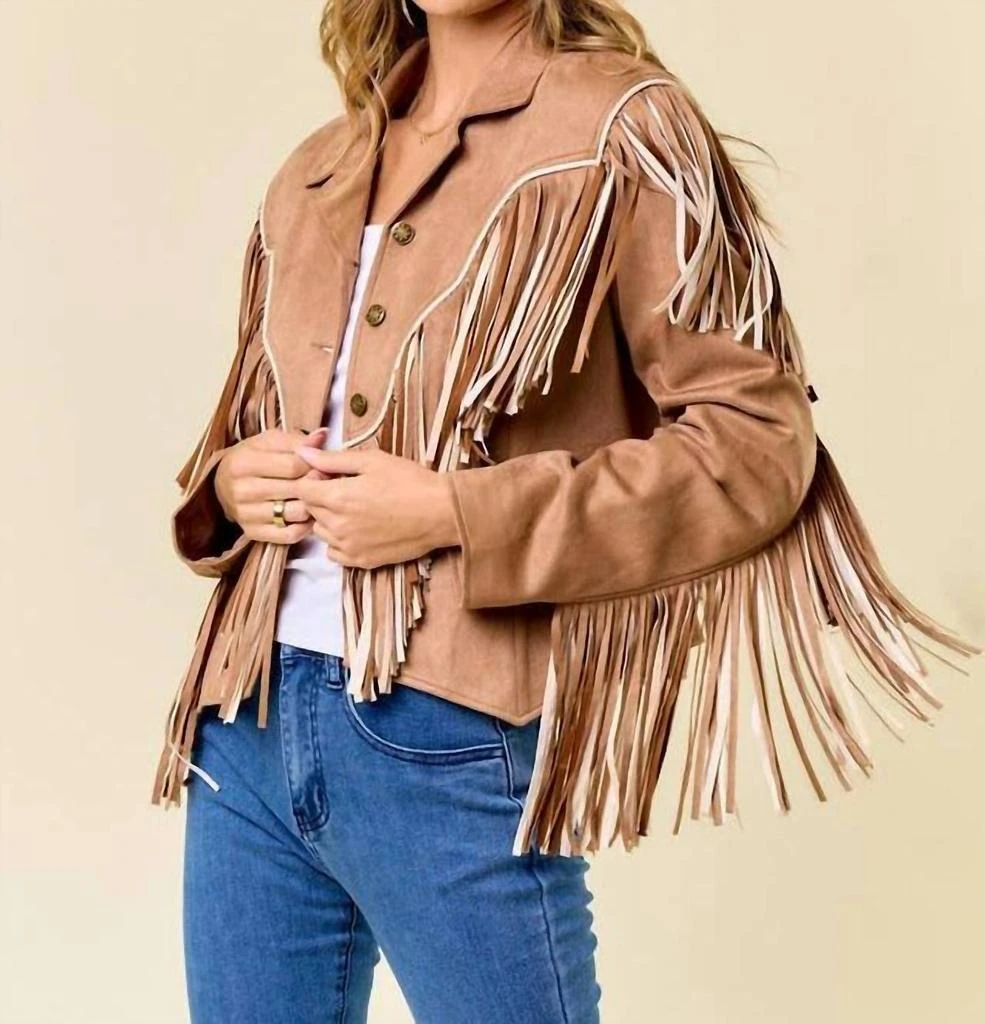 Saints & Hearts Saints & Hearts - 2-tone Fringe Jacket With Piping 4