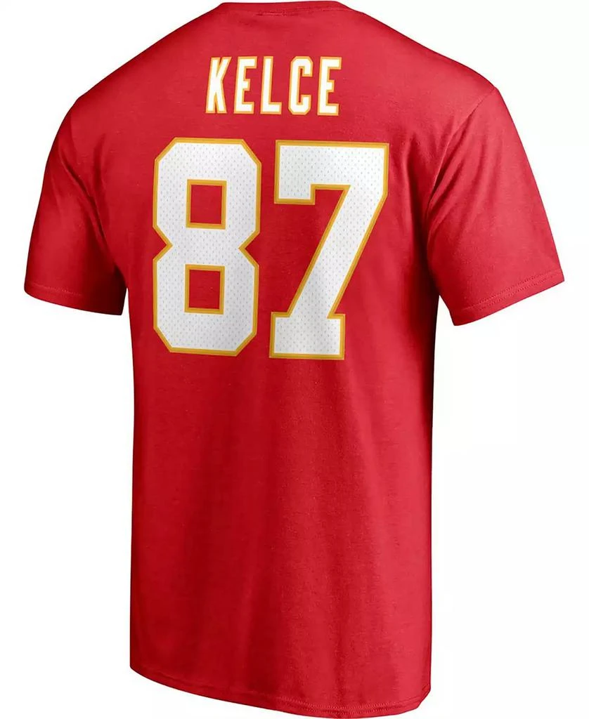 Fanatics Men's Travis Kelce Red Kansas City Chiefs Player Icon Name and Number T-shirt 3