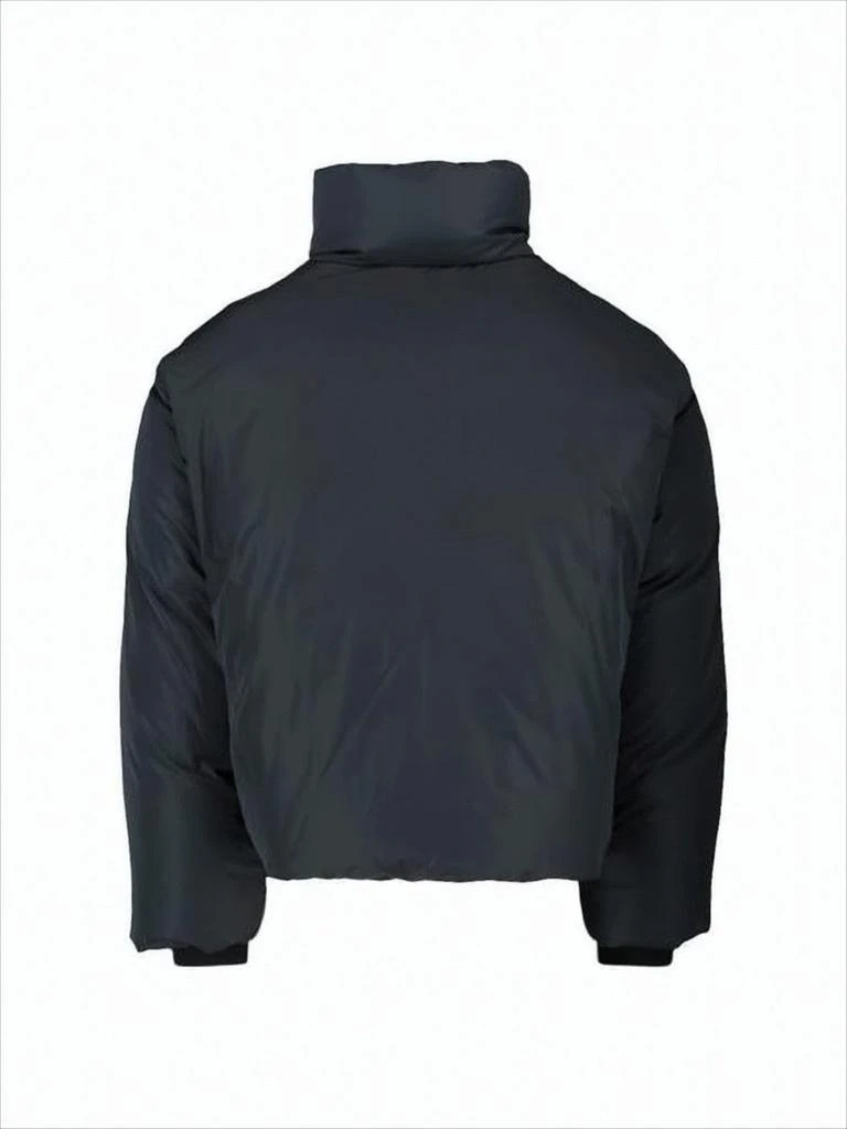 AMI Cropped Padded Jacket With High Collar And Embroidered Detail 2