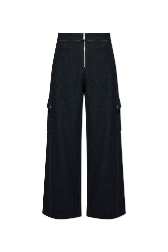 Shop Jil Sander Zip Detailed Wide Leg Trousers on Sale at