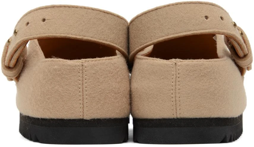 LAUREN MANOOGIAN Beige Felt Buckle Mules 2