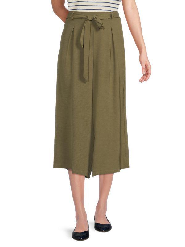 Bobeau Belted Cropped Pants