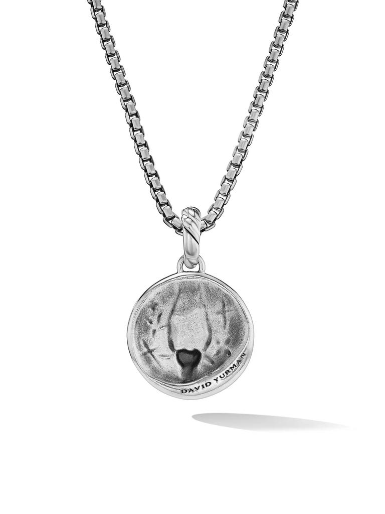 David Yurman Capricorn Amulet in Sterling Silver with 18K Yellow Gold and Diamonds, 19MM