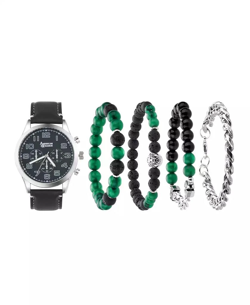 American Exchange Men's Quartz Black Polyurethane Strap Watch 1