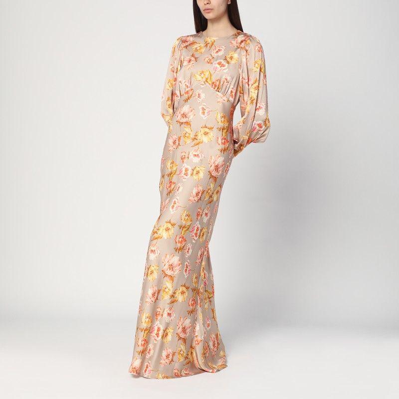 パーティードレス Mac Duggal Floral Chiffon Bishop-Sleeve Gown Mac Duggal Floral Chiffon Bishop-Sleeve Gown on SALE | Saks