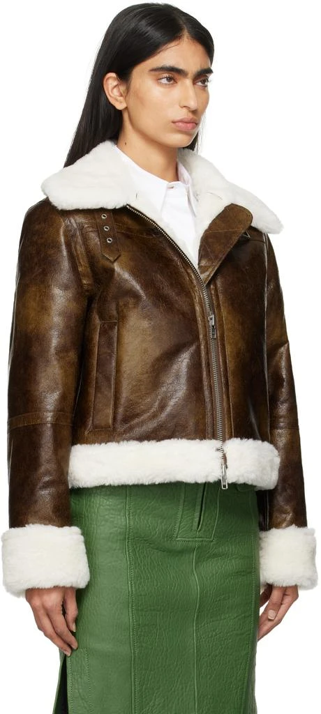 STAND STUDIO Brown & Off-White Lorelle Faux-Shearling Jacket 2