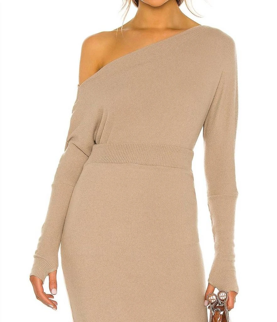 one-shoulder smocked slit knitted dress Eleonora Gottardi Side Slit Knit Dress | Green