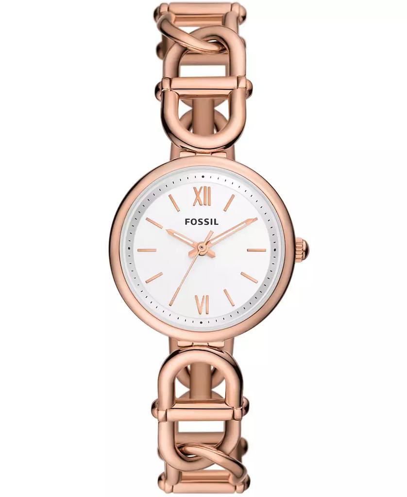 Fossil Women's Carlie Three-Hand Rose Gold-Tone Stainless Steel Watch, 30mm