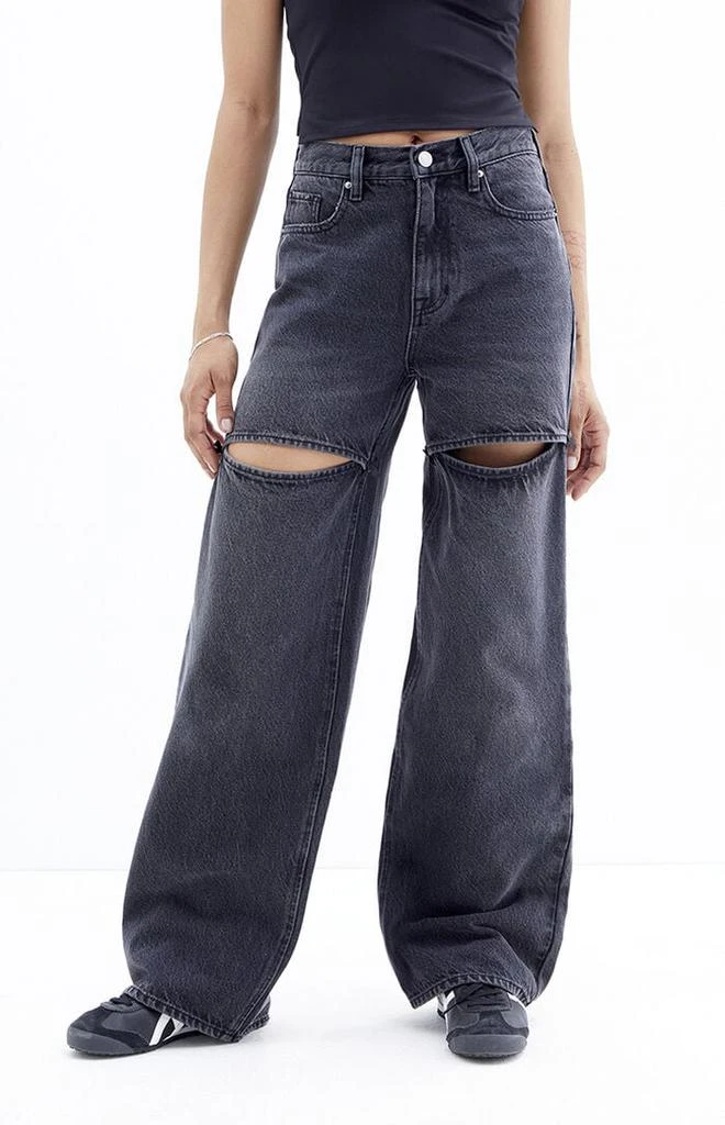 PacSun Cali Black Bow Baggy Boyfriend Jeans 2