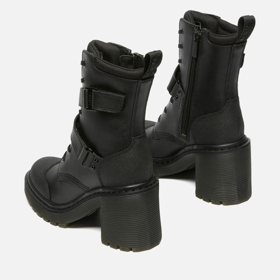 DR. MARTENS WOMEN'S CHESNEY TECH 8-EYE HEELED LEATHER BOOTS – On