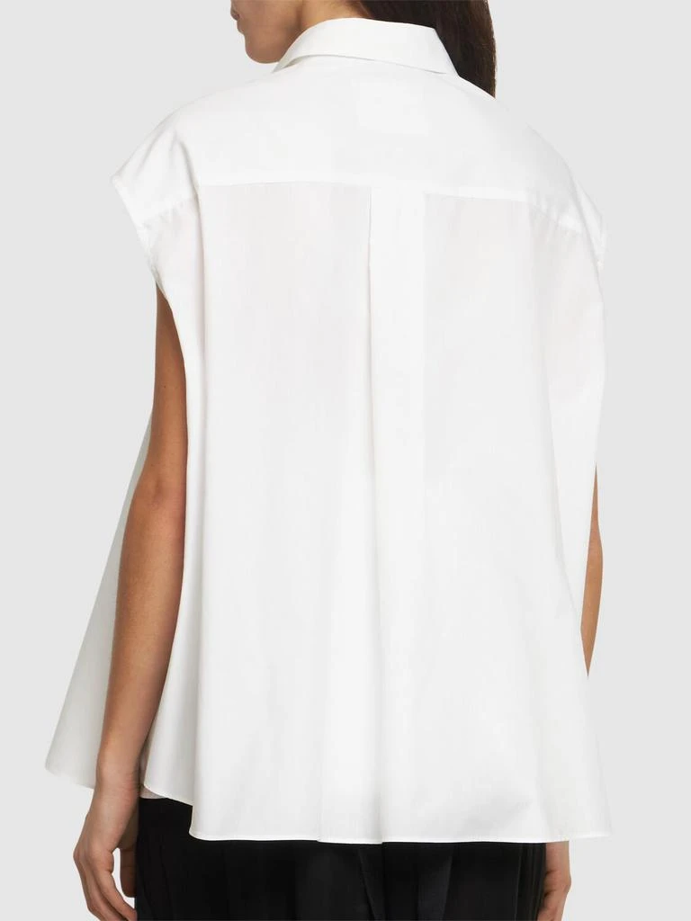 SACAI Cotton Blend Poplin Sleeveless Shirt 2