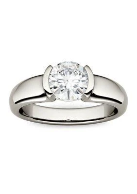 Charles 
Colvard 1 ct. t.w. Lab Created Moissanite Semi Bezel Engagement Ring in 14K White Gold