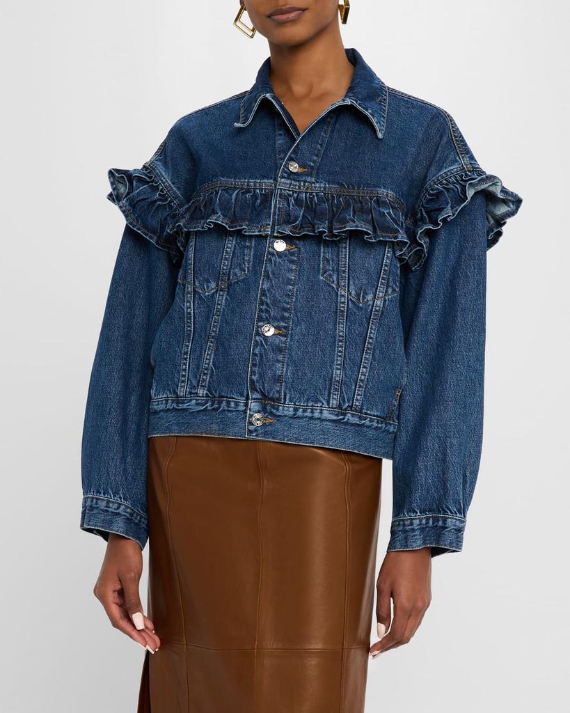 Shop The Ruffle Denim Jacket on Sale at BeyondStyle – Get 50