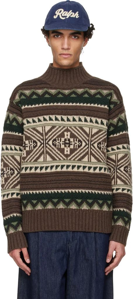 Ralph Lauren Brown Geometric Sweater
