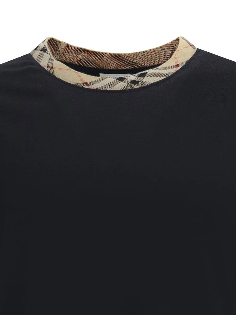 Burberry Burberry Checked Trim Crewneck T-Shirt 3