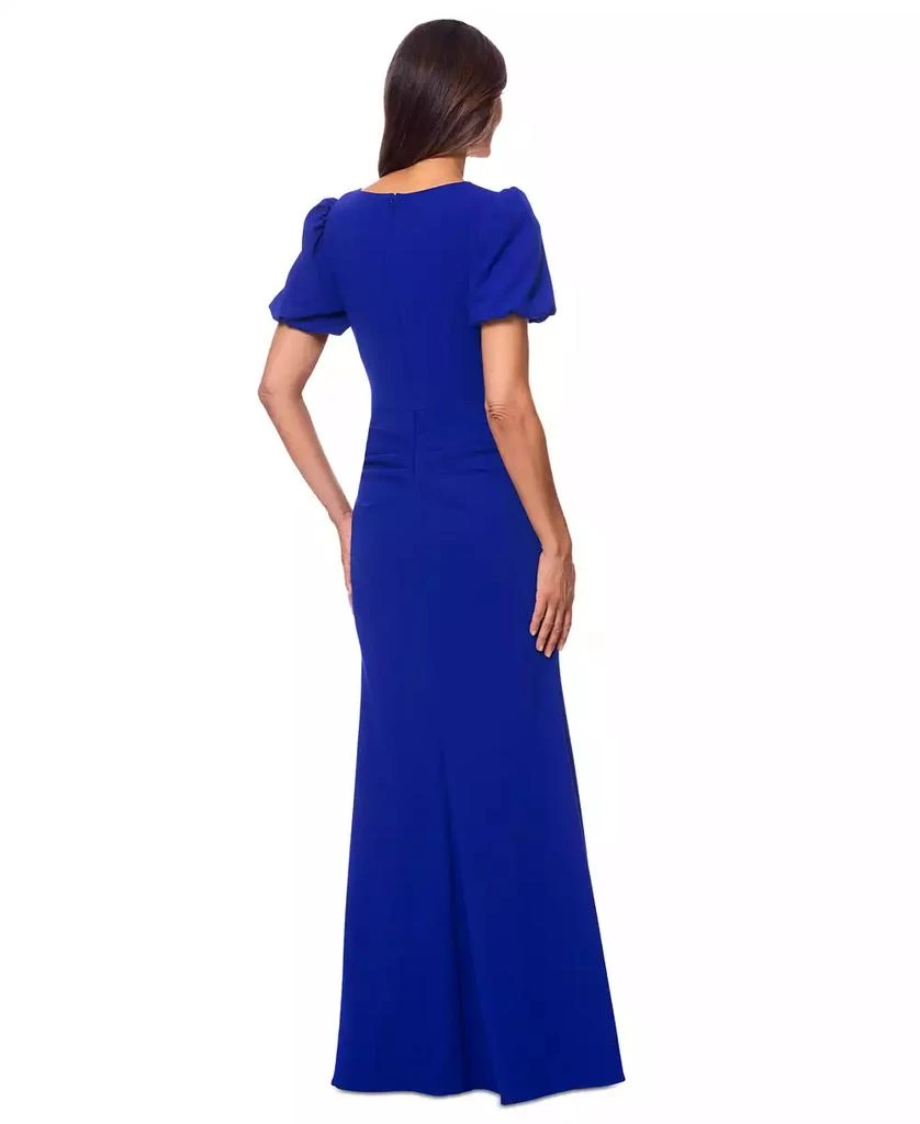 XSCAPE Petite Puff-Sleeve Ruffled Gown 4