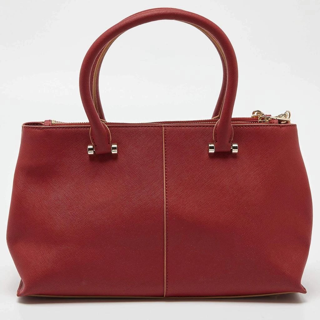 DKNY DKNY Red Leather Bryant Park Double Zip Shopper Tote 4