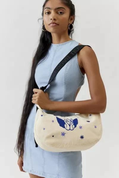 Baggu BAGGU UO Exclusive Cherub Embroidered Medium Nylon Crescent Bag 1