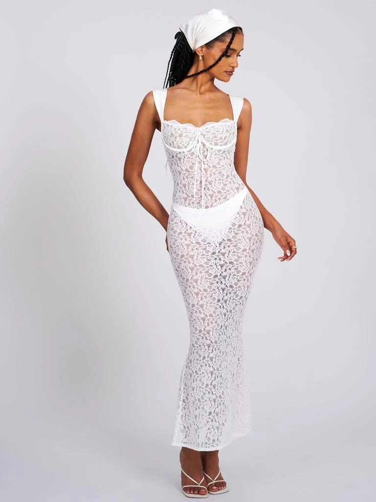 Miss Circle Women Veronica White Lace Maxi Dress Miss Circle Women Veronica White Lace Maxi Dress