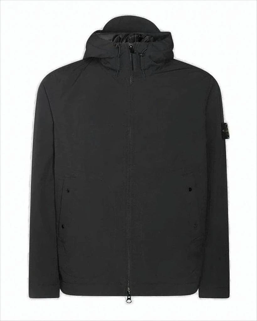 Stone Island Padded Black Jacket with Minimalist Design