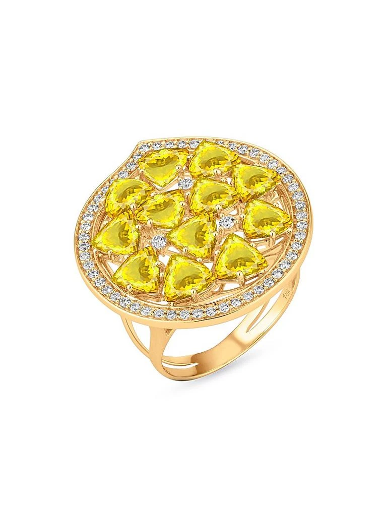 HUEB Mirage 18K Rose Gold, Yellow Citrine & 0.37 TCW Diamond Ring 1