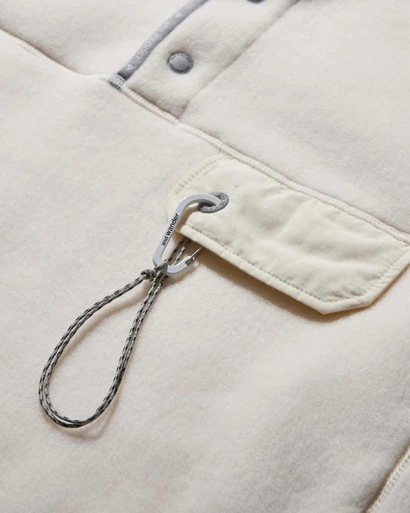 And Wander Men's Wool Fleece Pullover Off White 3
