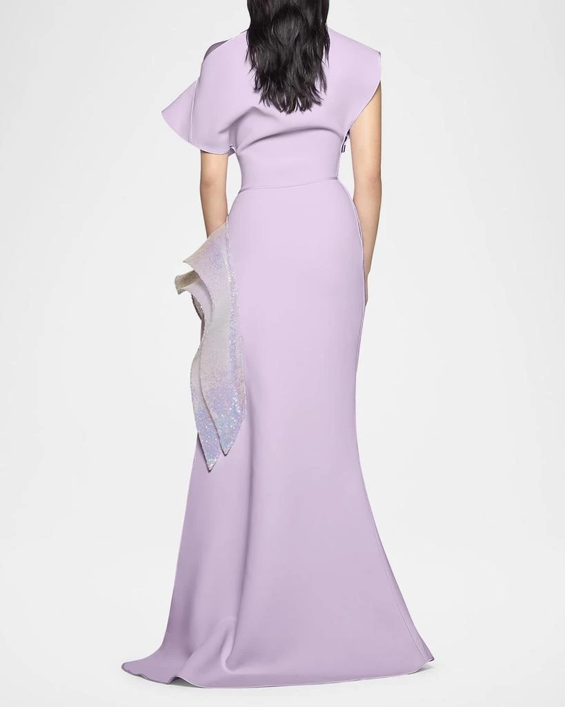Maticevski Wishing Sequined-Ruffle Slit One-Shoulder Gown 3