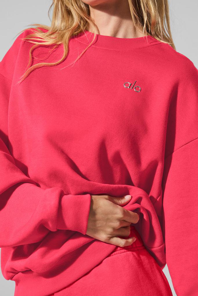 Alo Accolade Crew Neck Pullover - Candy Red - Hoodies - Free