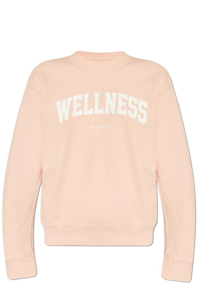 Sporty & Rich Wellness Club Flocked Cropped Crewneck