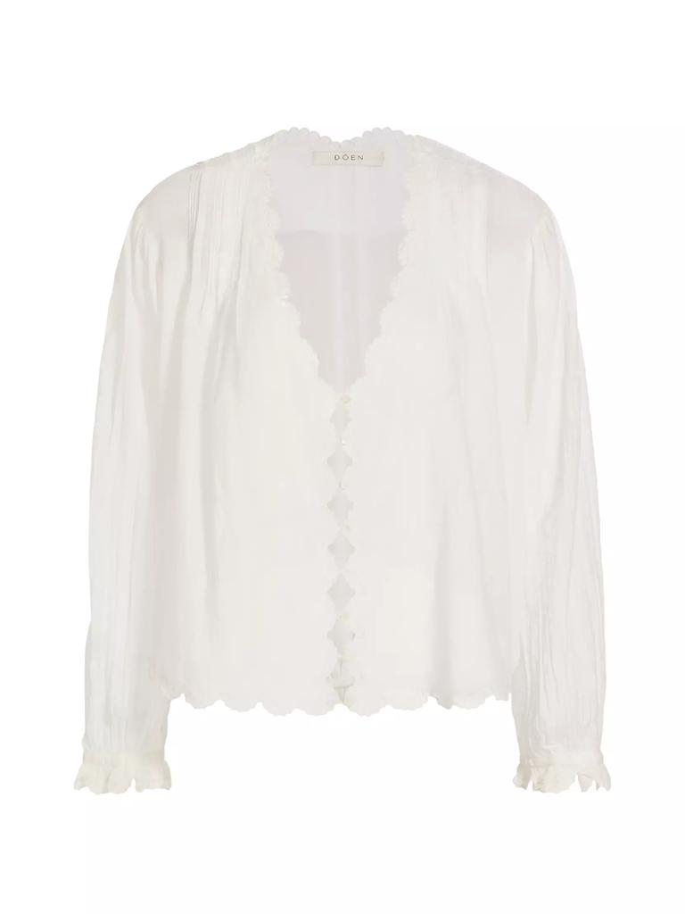 DÔEN Elayne Cotton Scallop Blouse