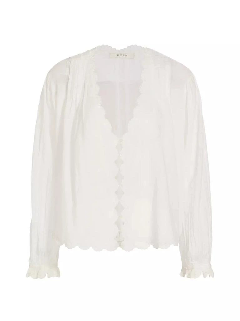 DÔEN Elayne Cotton Scallop Blouse 1