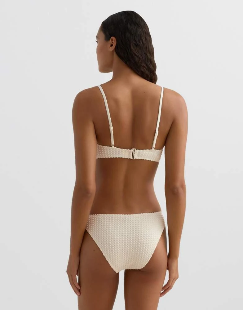 OYSHO OYSHO Bubble-texture crochet classic bikini briefs in ecru 4