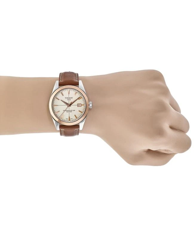Tissot Tissot Gentleman Automatic 18K Rose Gold Bezel Leather Strap Men's Watch T927.407.46.261.00 4