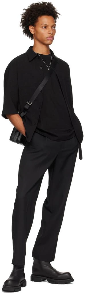 Solid Homme Black Spread Collar Shirt 4