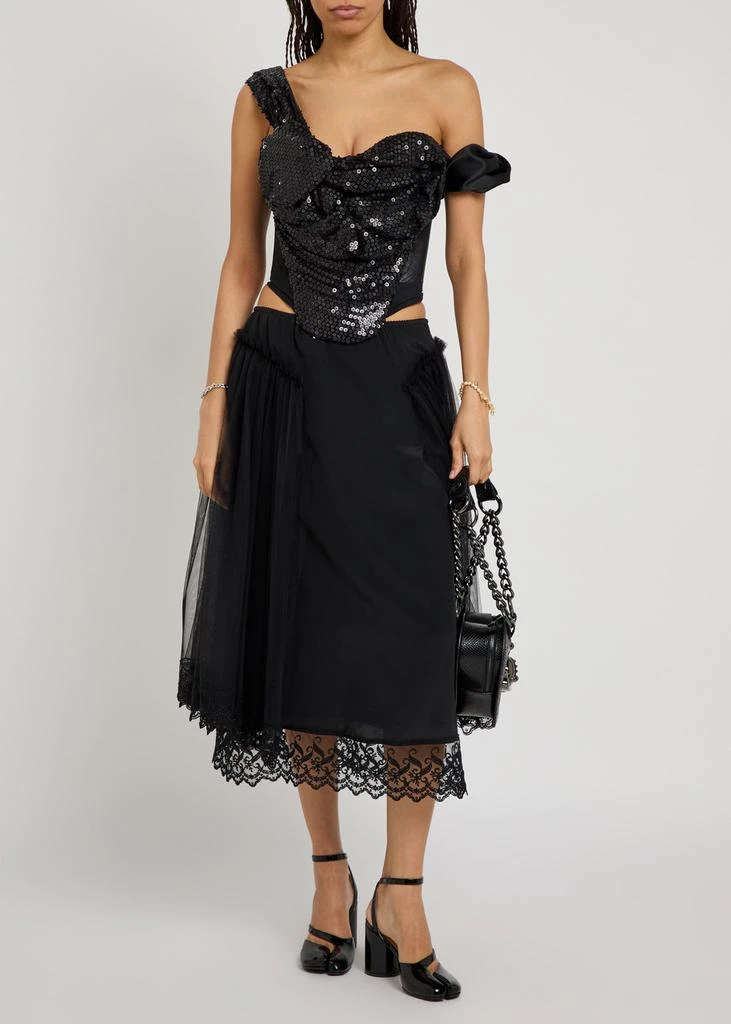 Vivienne Westwood Sequin-embellished mesh corset top 4