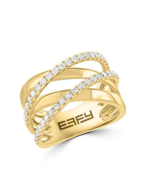 Effy 14K Yellow Gold
0.62 TCW Diamond Wrap Ring 1