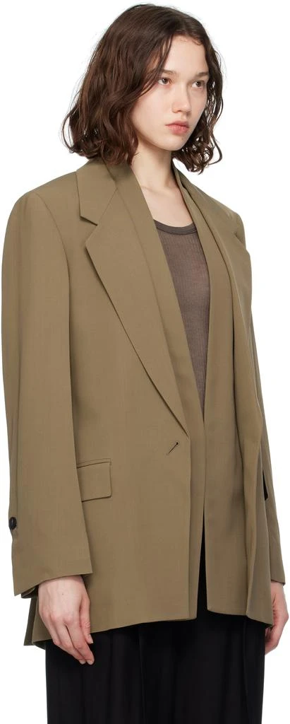 Salvatore Ferragamo Khaki Single Breasted Blazer 2